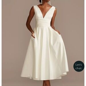 David’s Bridal Tea Length (Midi) ivory dress - size 10
